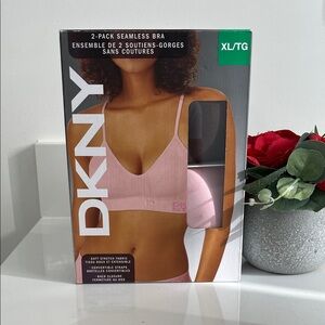 BR12- DKNY Women's Seamless Bra 2-Pack - Brown and Pink
